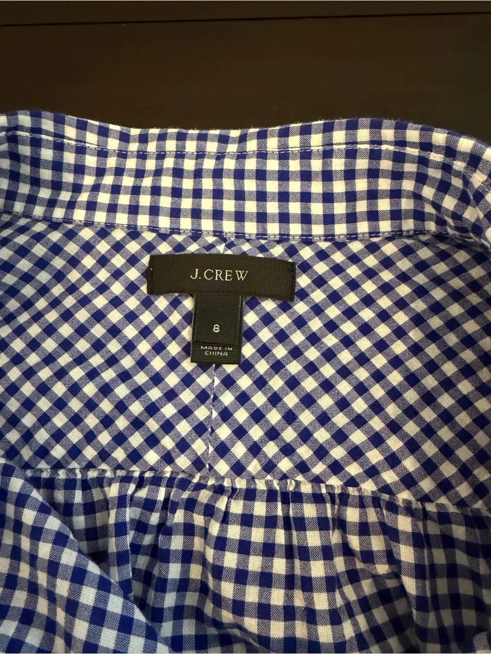 J. Crew Blue and White Gingham Button-Up Shirt